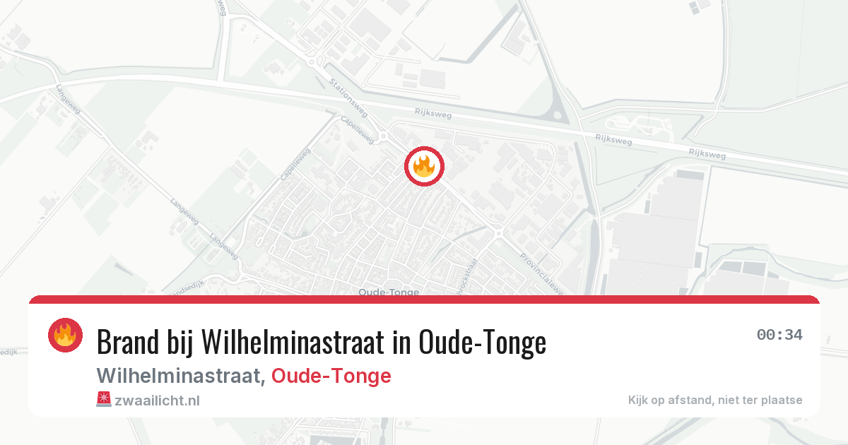 Brand bij Wilhelminastraat in Oude-Tonge — 11 mei 2026