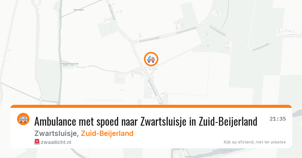Ambulance met spoed naar Zwartsluisje in Zuid-Beijerland — 11 mei 2026