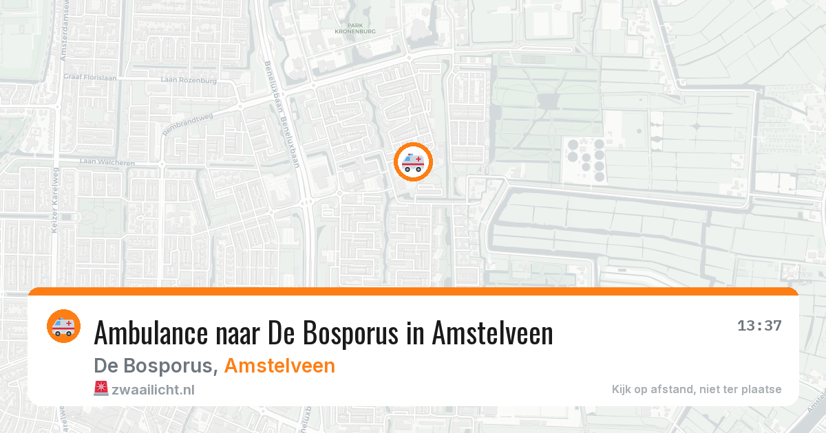 Ambulance naar De Bosporus in Amstelveen — 3 aug 2026