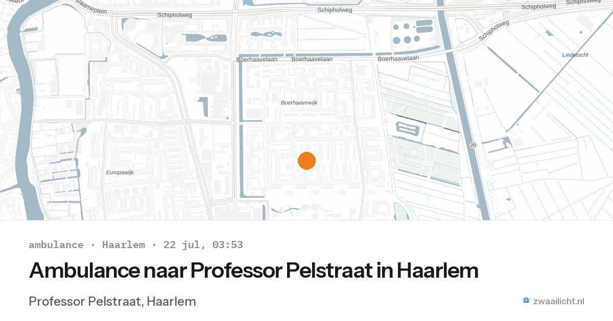 Ambulance naar Professor Pelstraat in Haarlem — 22 jul 2026
