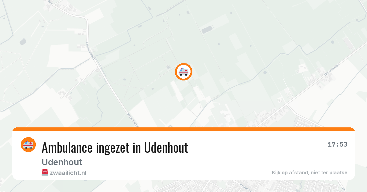 Ambulance ingezet in Udenhout — 10 aug 2026