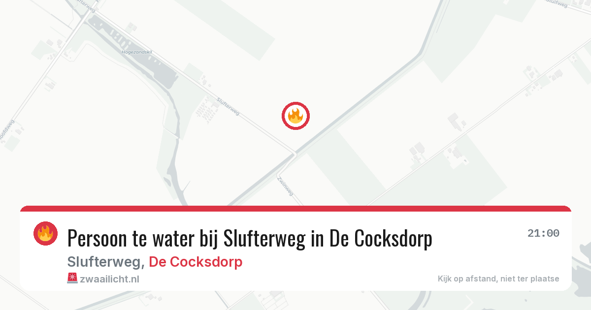 Persoon te water bij Slufterweg in De Cocksdorp — 25 jan 2026