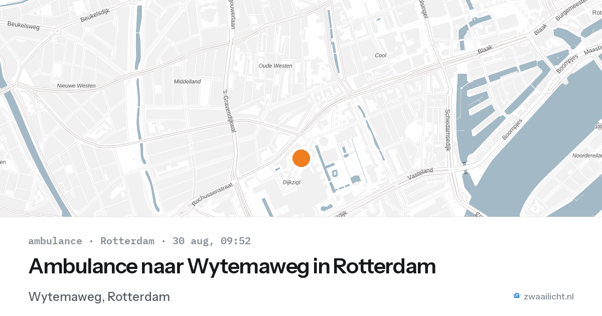 Ambulance naar Wytemaweg in Rotterdam — 30 aug 2026