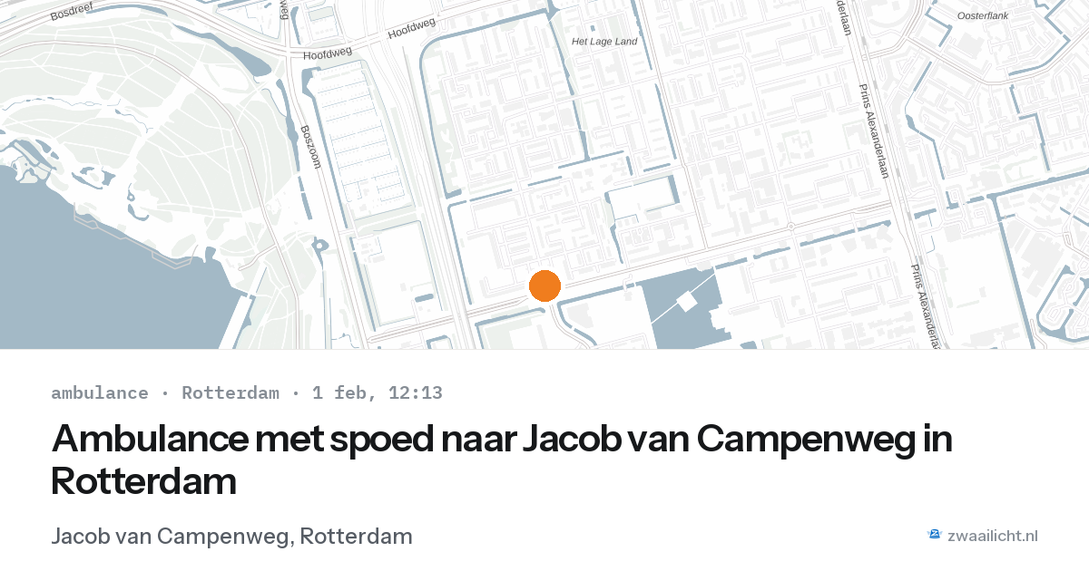 Ambulance met spoed naar Jacob van Campenweg in Rotterdam — 1 feb 2026