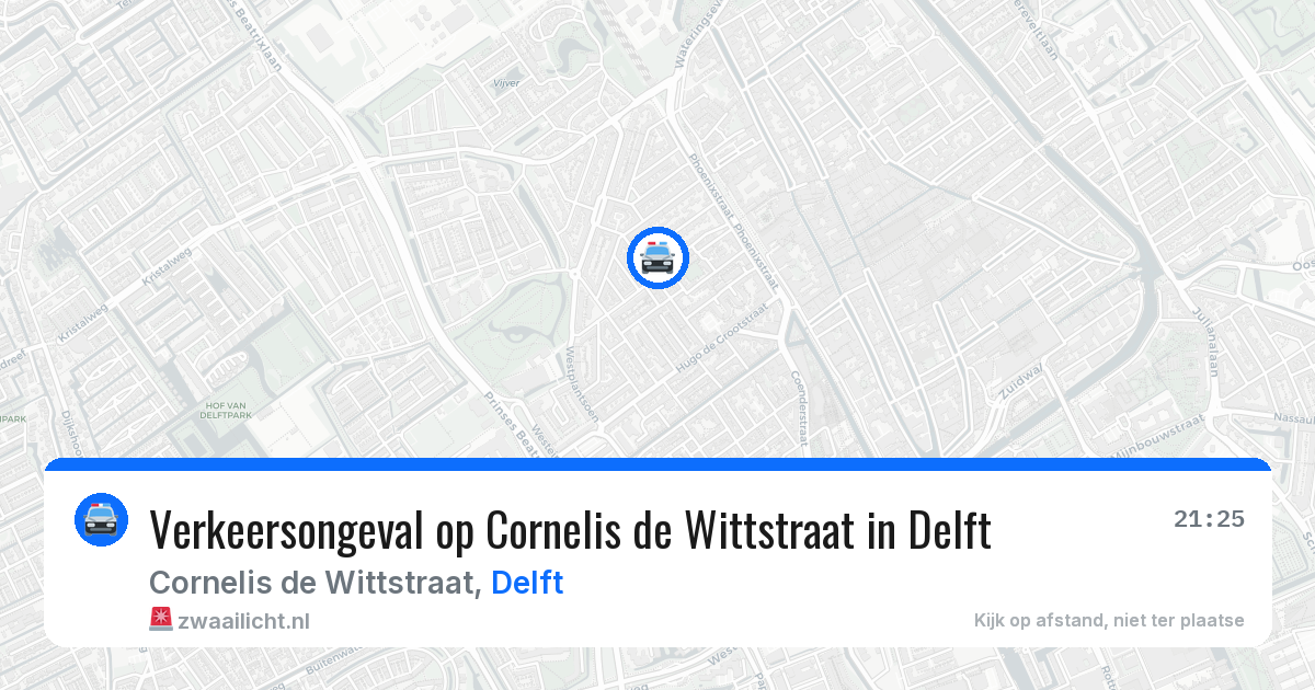 Verkeersongeval op Cornelis de Wittstraat in Delft — 10 apr 2026