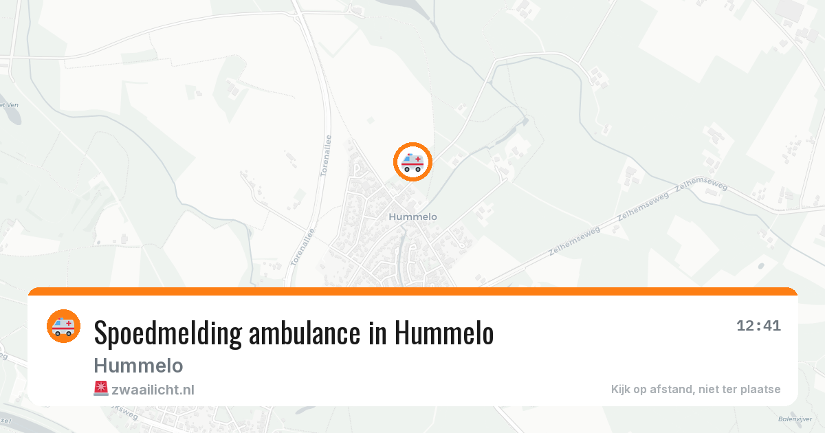 Spoedmelding ambulance in Hummelo — 31 jul 2026