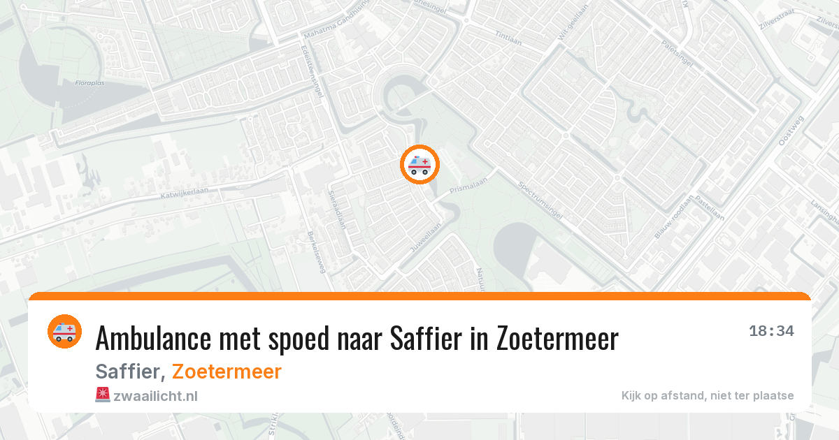Ambulance met spoed naar Saffier in Zoetermeer — 15 mei 2026
