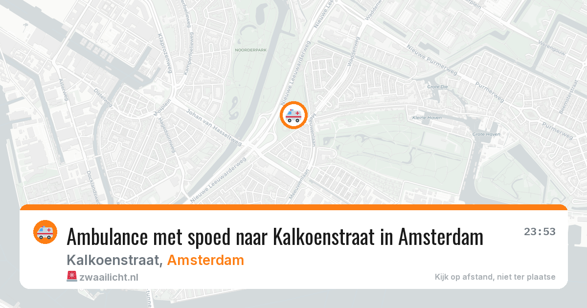 Ambulance met spoed naar Kalkoenstraat in Amsterdam — 1 apr 2026