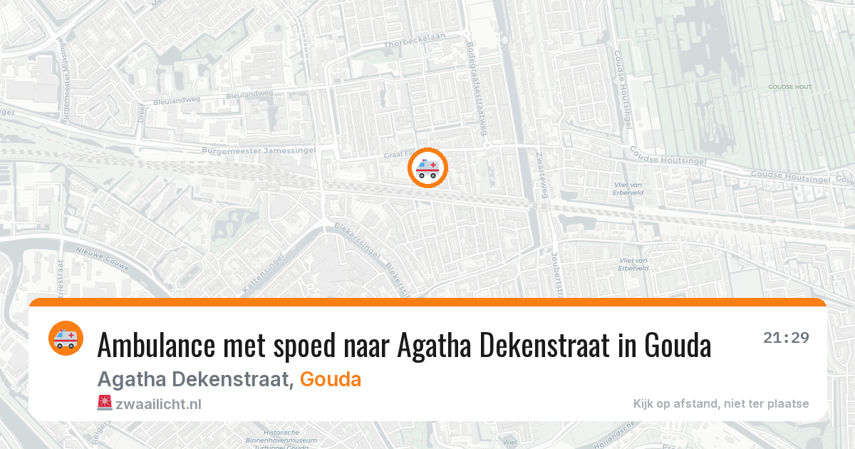Ambulance met spoed naar Agatha Dekenstraat in Gouda — 16 jul 2026