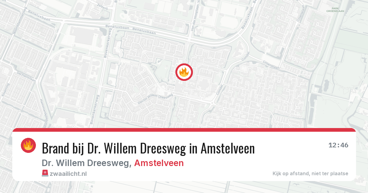 Brand bij Dr. Willem Dreesweg in Amstelveen — 31 mrt 2026
