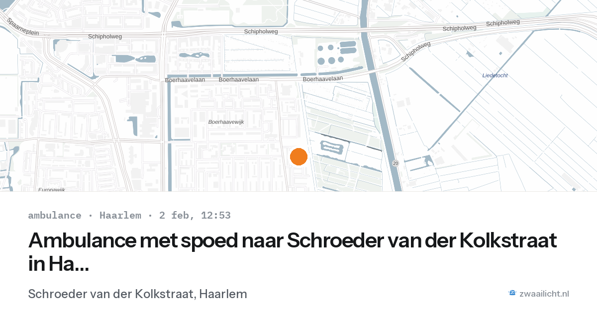 Ambulance met spoed naar Schroeder van der Kolkstraat in Haarlem — 2 feb 2026