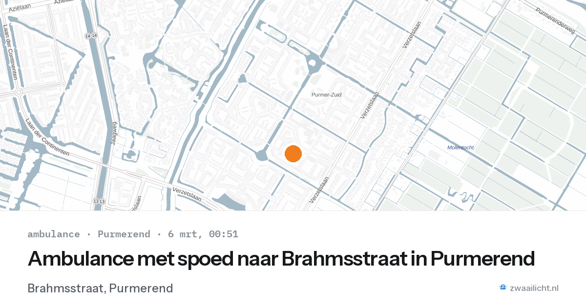 Ambulance met spoed naar Brahmsstraat in Purmerend — 5 mrt 2026
