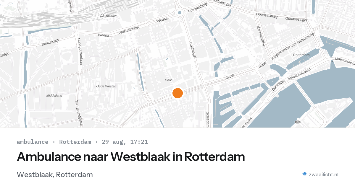 Ambulance naar Westblaak in Rotterdam — 29 aug 2026