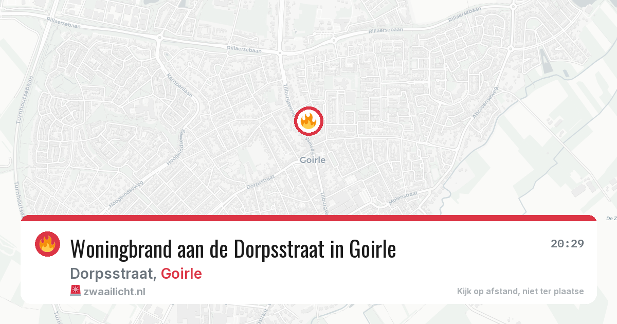 Woningbrand aan de Dorpsstraat in Goirle — 8 apr 2026