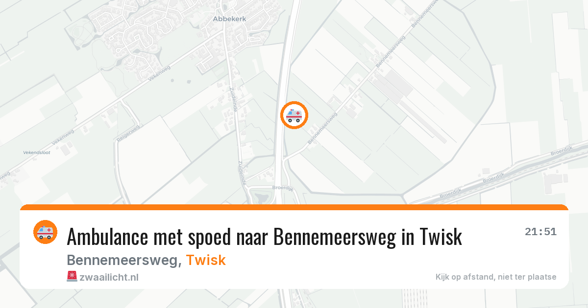 Ambulance met spoed naar Bennemeersweg in Twisk — 10 apr 2026