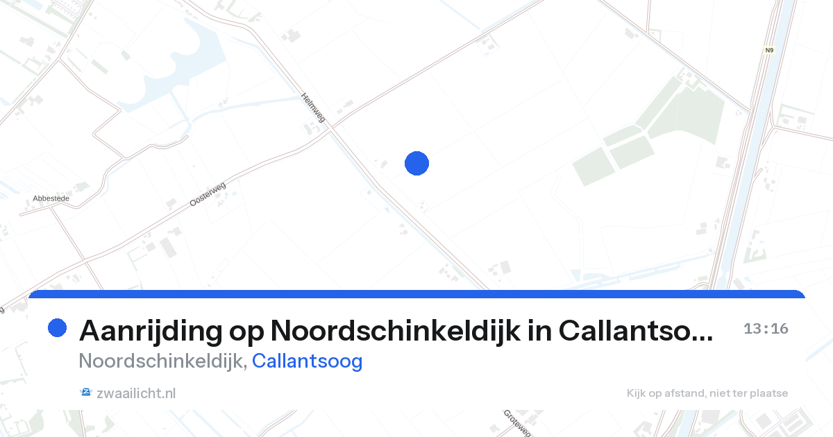 Aanrijding op Noordschinkeldijk in Callantsoog — 16 aug 2026