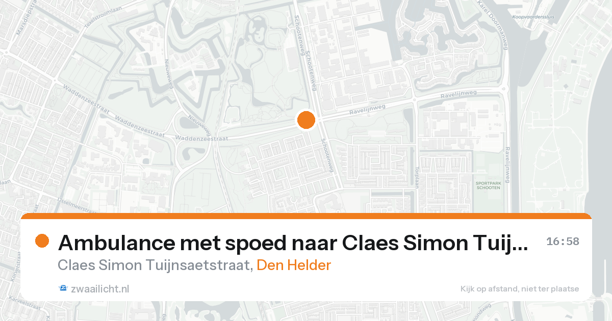 Ambulance met spoed naar Claes Simon Tuijnsaetstraat in Den Helder — 17 aug 2026