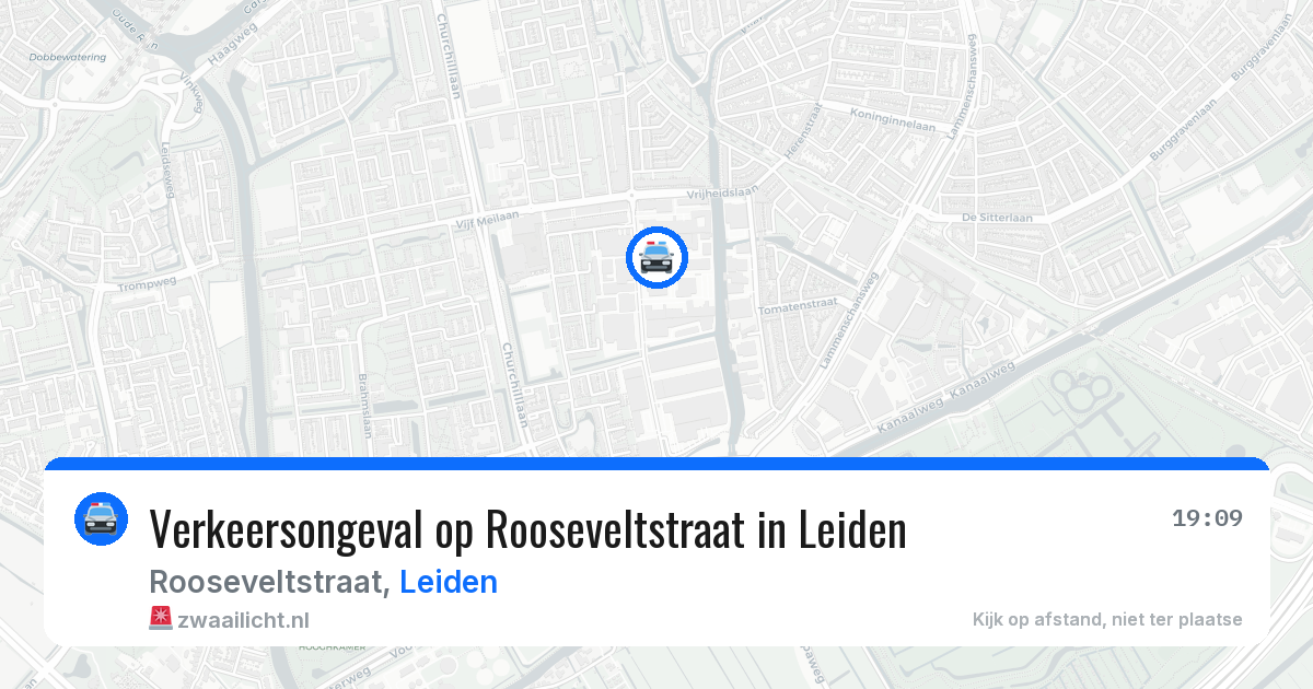 Verkeersongeval op Rooseveltstraat in Leiden — 3 aug 2026