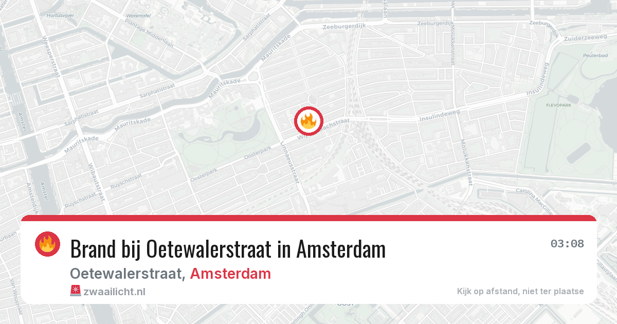 Brand bij Oetewalerstraat in Amsterdam — 30 jul 2026