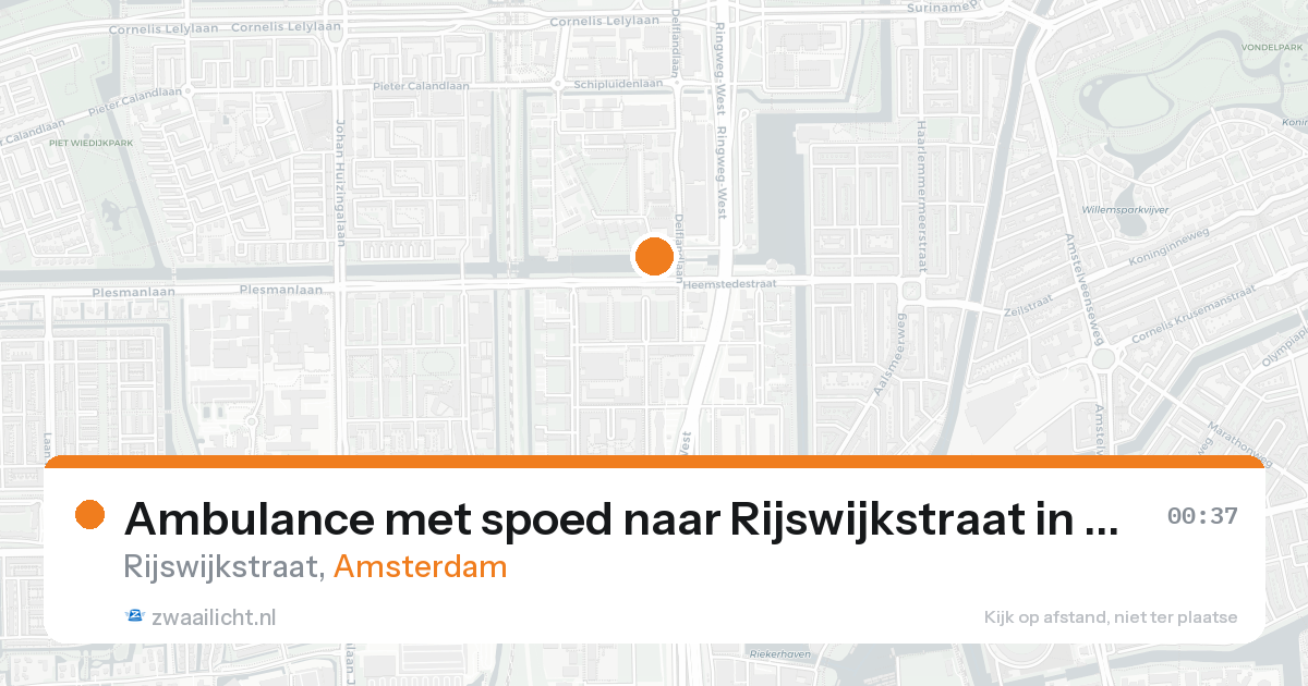 Ambulance met spoed naar Rijswijkstraat in Amsterdam — 25 aug 2026