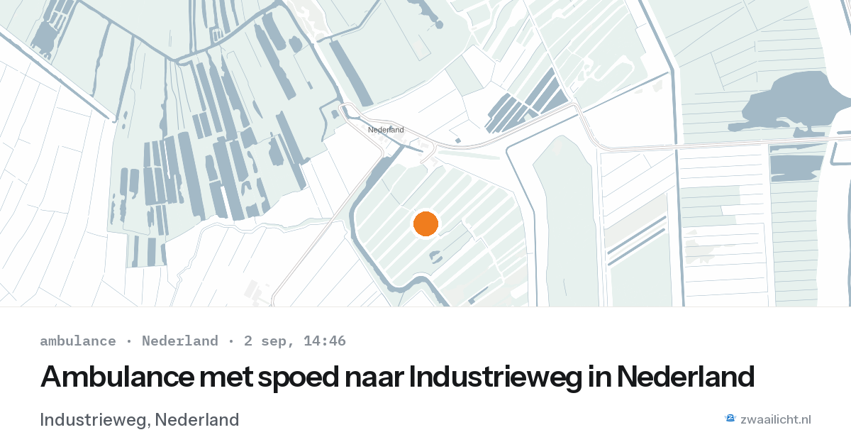 Ambulance met spoed naar Industrieweg in Nederland — 2 sep 2026