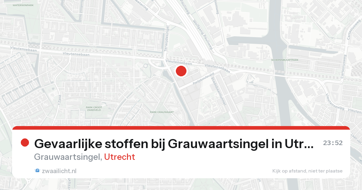 Gevaarlijke stoffen bij Grauwaartsingel in Utrecht — 20 aug 2026