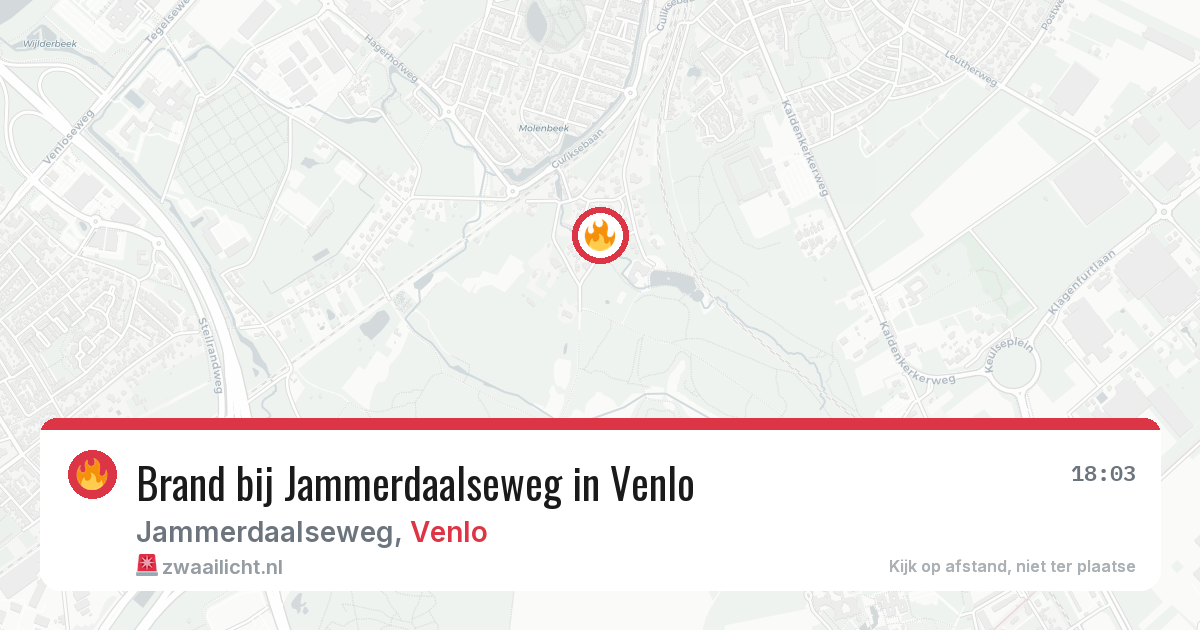 Brand bij Jammerdaalseweg in Venlo — 24 jun 2026