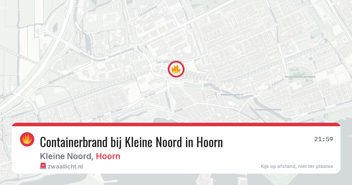 Containerbrand bij Kleine Noord in Hoorn — 7 apr 2026