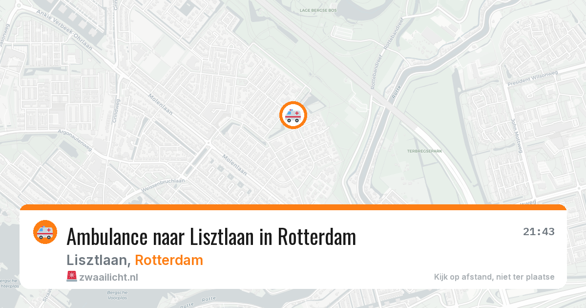 Ambulance naar Lisztlaan in Rotterdam — 6 aug 2026