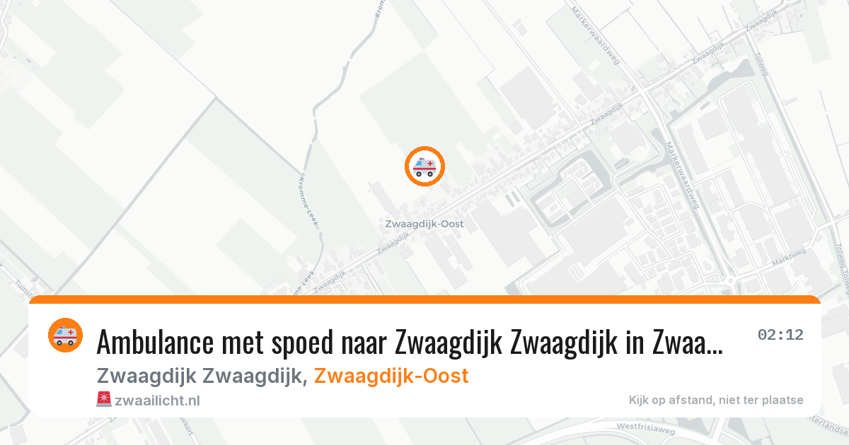Ambulance met spoed naar Zwaagdijk Zwaagdijk in Zwaagdijk-Oost — 30 jan 2026
