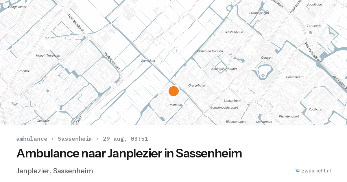 Ambulance naar Janplezier in Sassenheim — 29 aug 2026