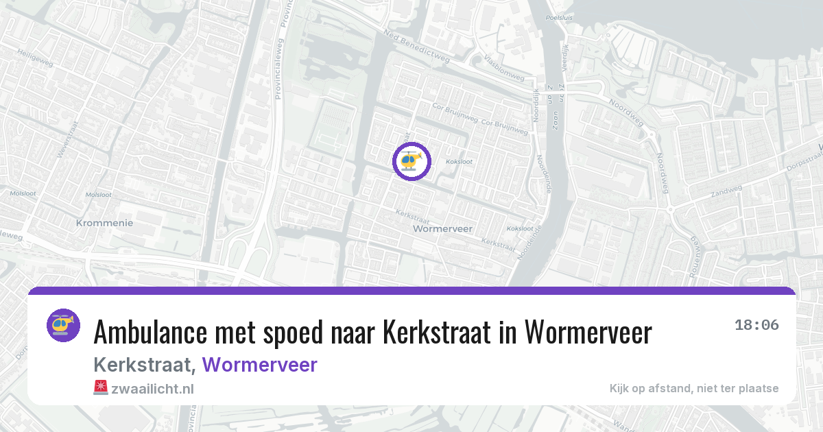 Ambulance met spoed naar Kerkstraat in Wormerveer — 26 apr 2026