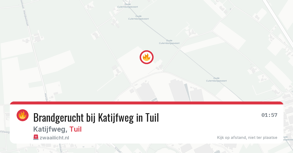 Brandgerucht bij Katijfweg in Tuil — 22 mei 2026