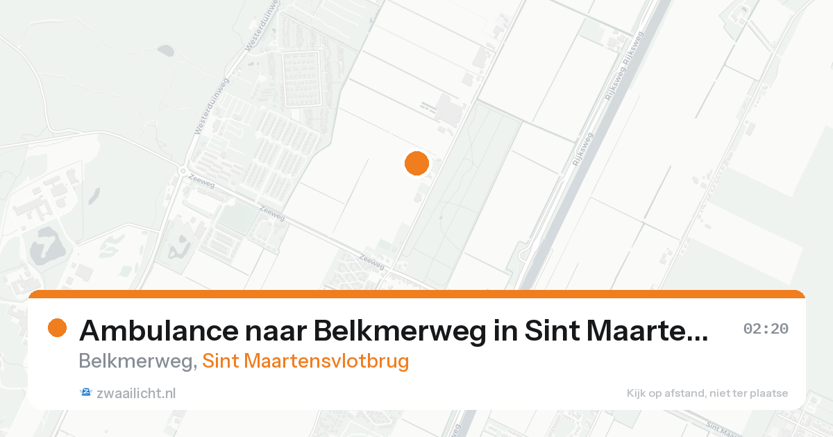 Ambulance naar Belkmerweg in Sint Maartensvlotbrug — 17 aug 2026