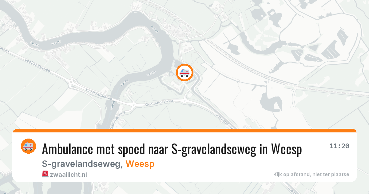Ambulance met spoed naar S-gravelandseweg in Weesp — 12 jul 2026