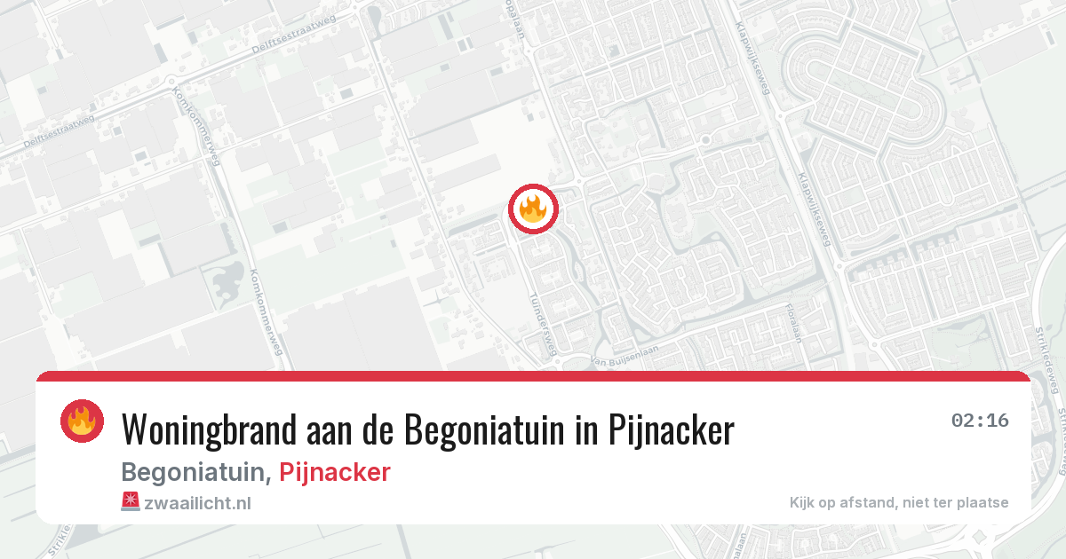 Woningbrand aan de Begoniatuin in Pijnacker — 3 aug 2026