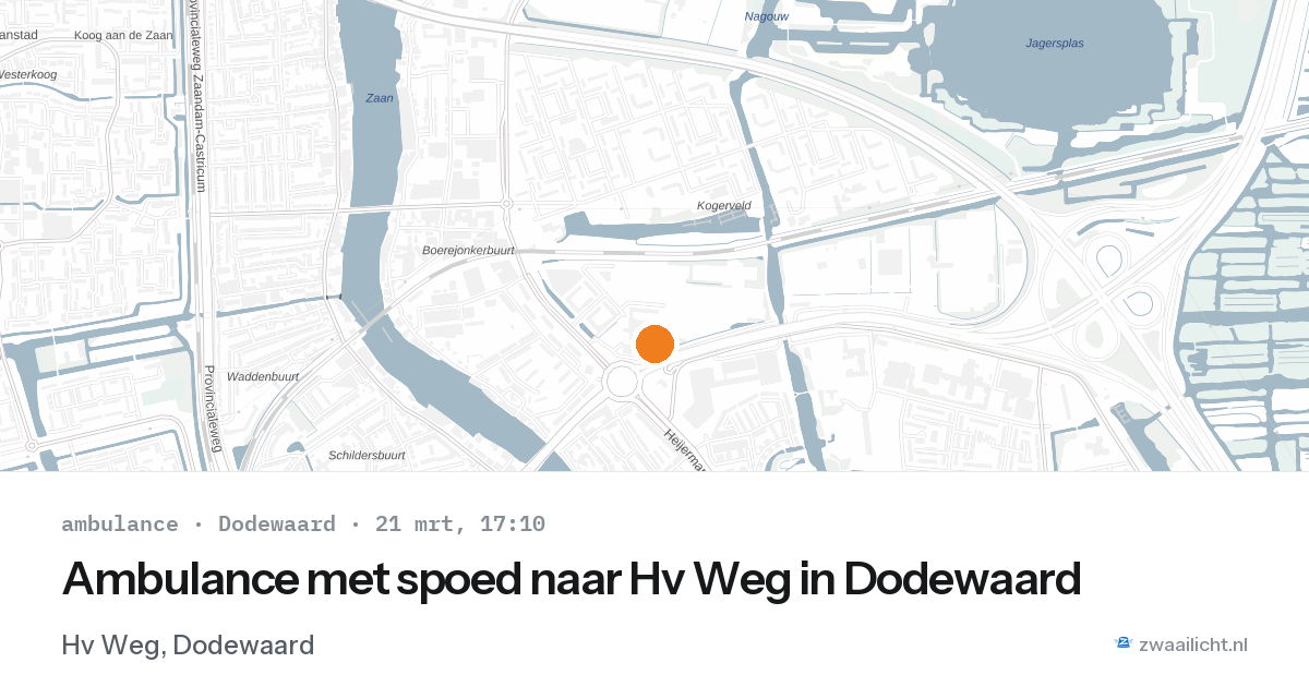 Ambulance met spoed naar Hv Weg in Dodewaard — 21 mrt 2026