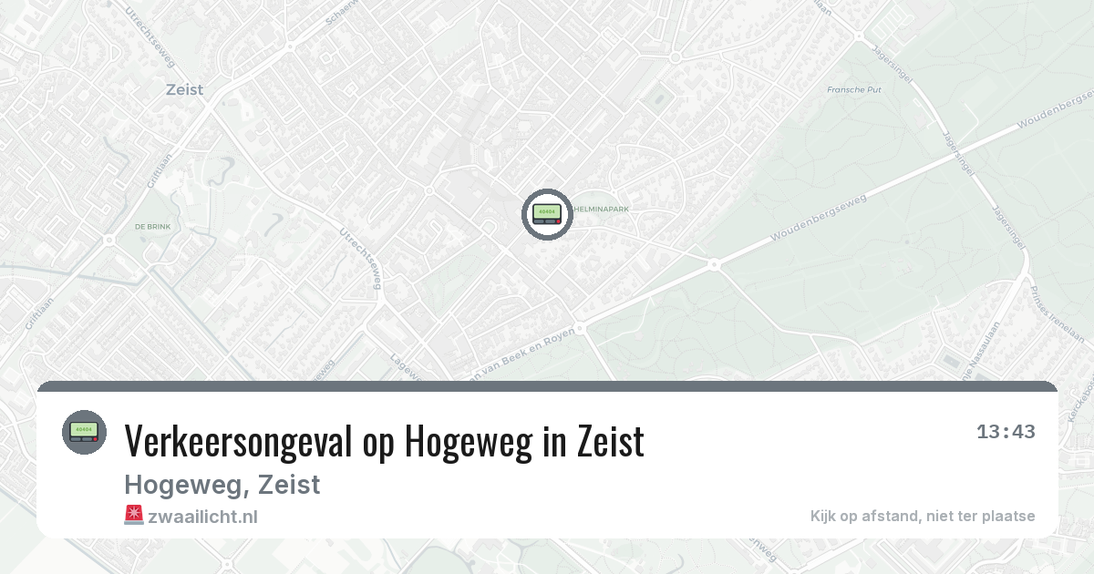 Verkeersongeval op Hogeweg in Zeist — 8 feb 2026