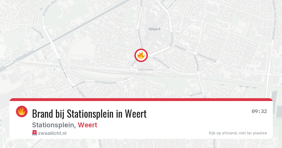 Brand bij Stationsplein in Weert — 19 mrt 2026
