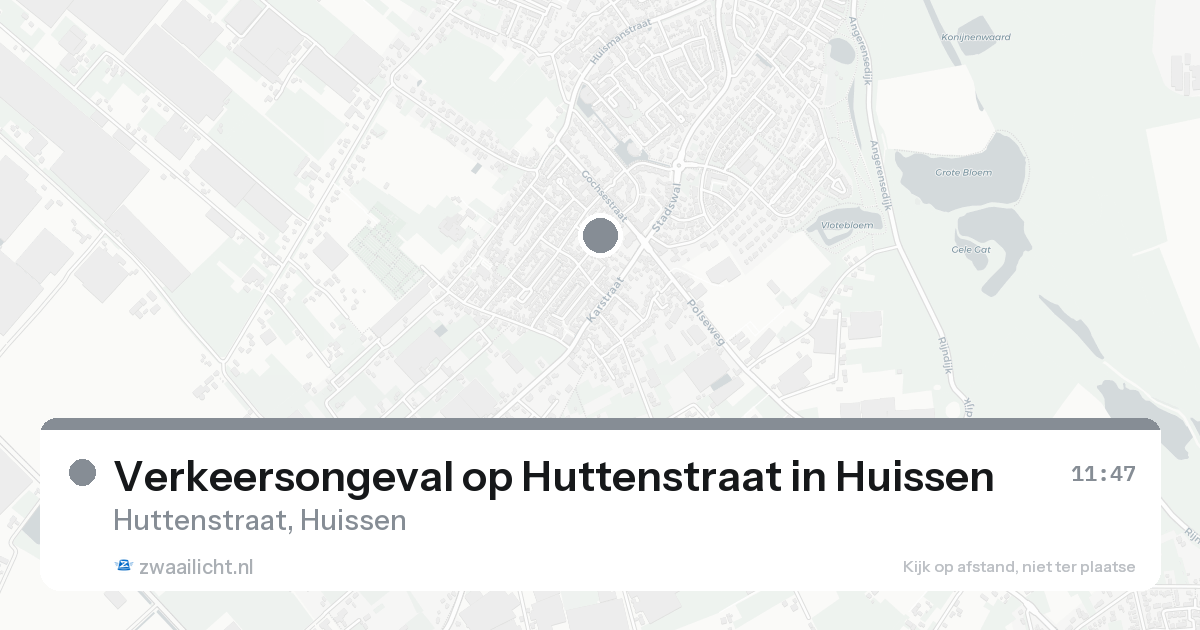 Verkeersongeval op Huttenstraat in Huissen — 7 feb 2026