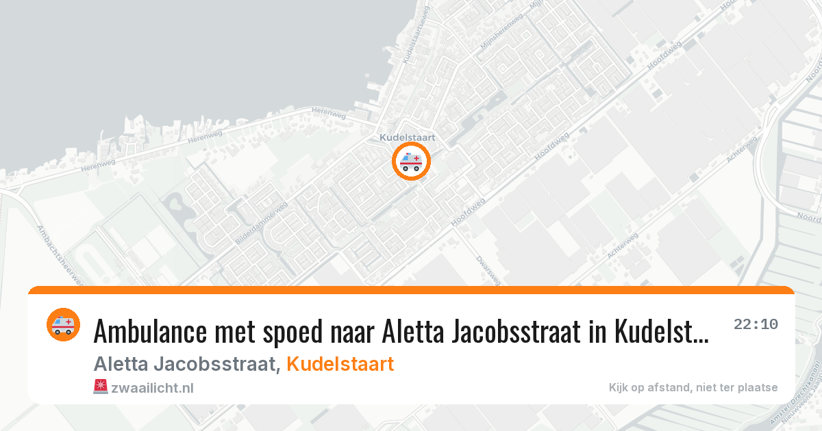 Ambulance met spoed naar Aletta Jacobsstraat in Kudelstaart — 8 jun 2026