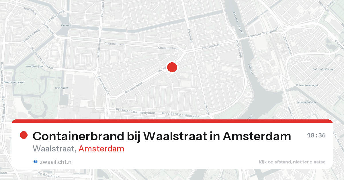Containerbrand bij Waalstraat in Amsterdam — 11 jun 2026