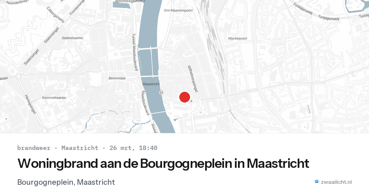 Woningbrand aan de Bourgogneplein in Maastricht — 26 mrt 2026
