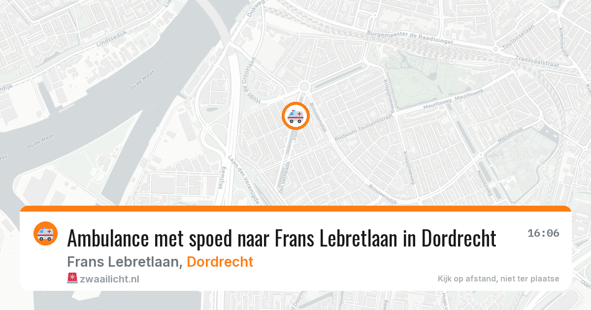 Ambulance met spoed naar Frans Lebretlaan in Dordrecht — 13 aug 2026