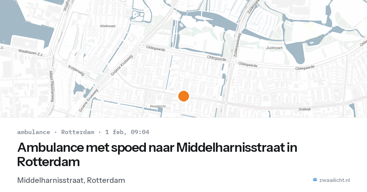 Ambulance met spoed naar Middelharnisstraat in Rotterdam — 1 feb 2026