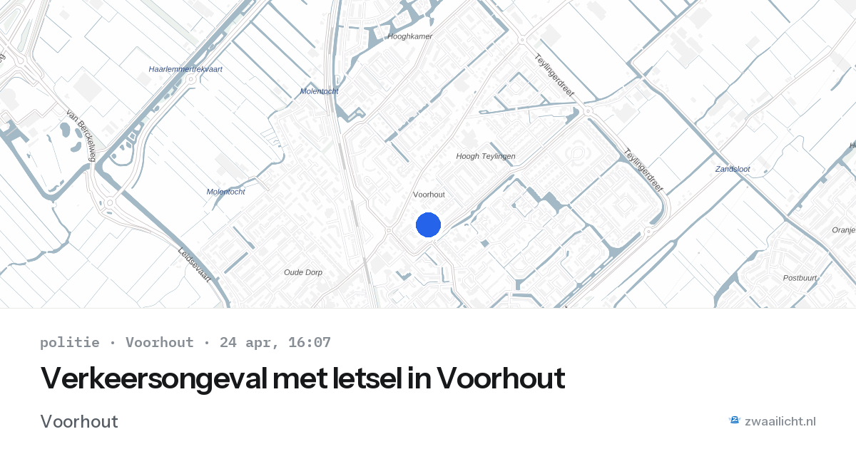 Verkeersongeval met letsel in Voorhout — 24 apr 2026