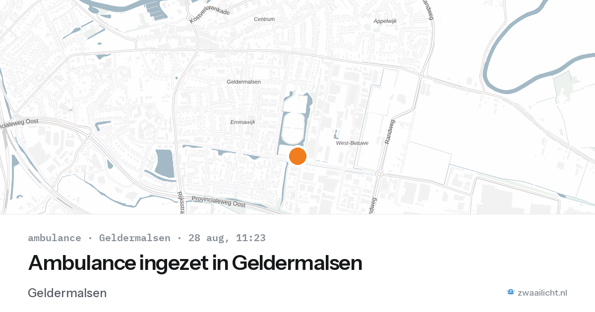 Ambulance ingezet in Geldermalsen — 28 aug 2026