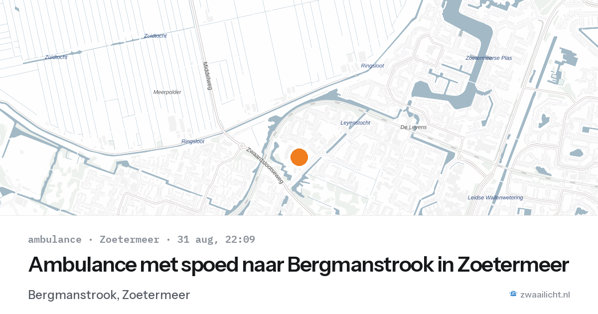 Ambulance met spoed naar Bergmanstrook in Zoetermeer — 31 aug 2026