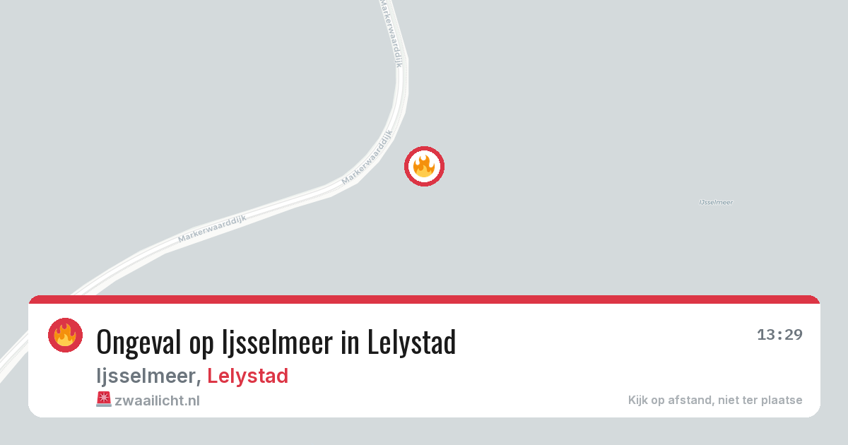Ongeval op Ijsselmeer in Lelystad — 10 aug 2026