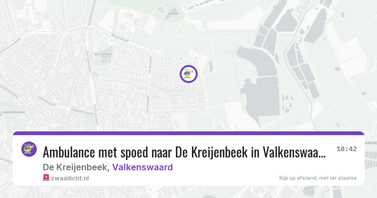 Ambulance met spoed naar De Kreijenbeek in Valkenswaard — 22 feb 2026